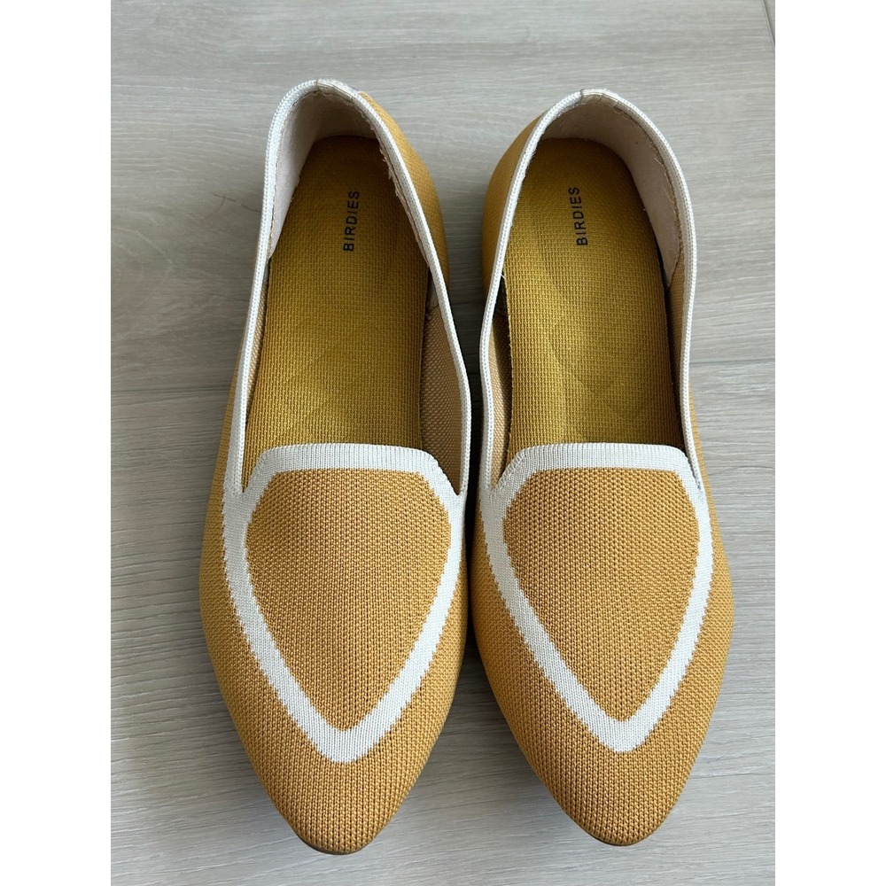 Birdies Mustard Yellow slip on flats 9 Comfort Pointed toe blackbird balletcore